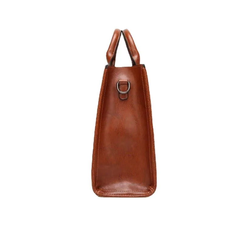 Leather Women handbags Simple handbag trend One Shoulder Messenger Bag trend bag