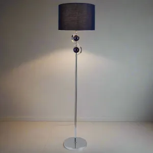 Lucy Chic Metal Floor Lamp - Navy Blue or White Linen Shade, 1600mm High, PL0159