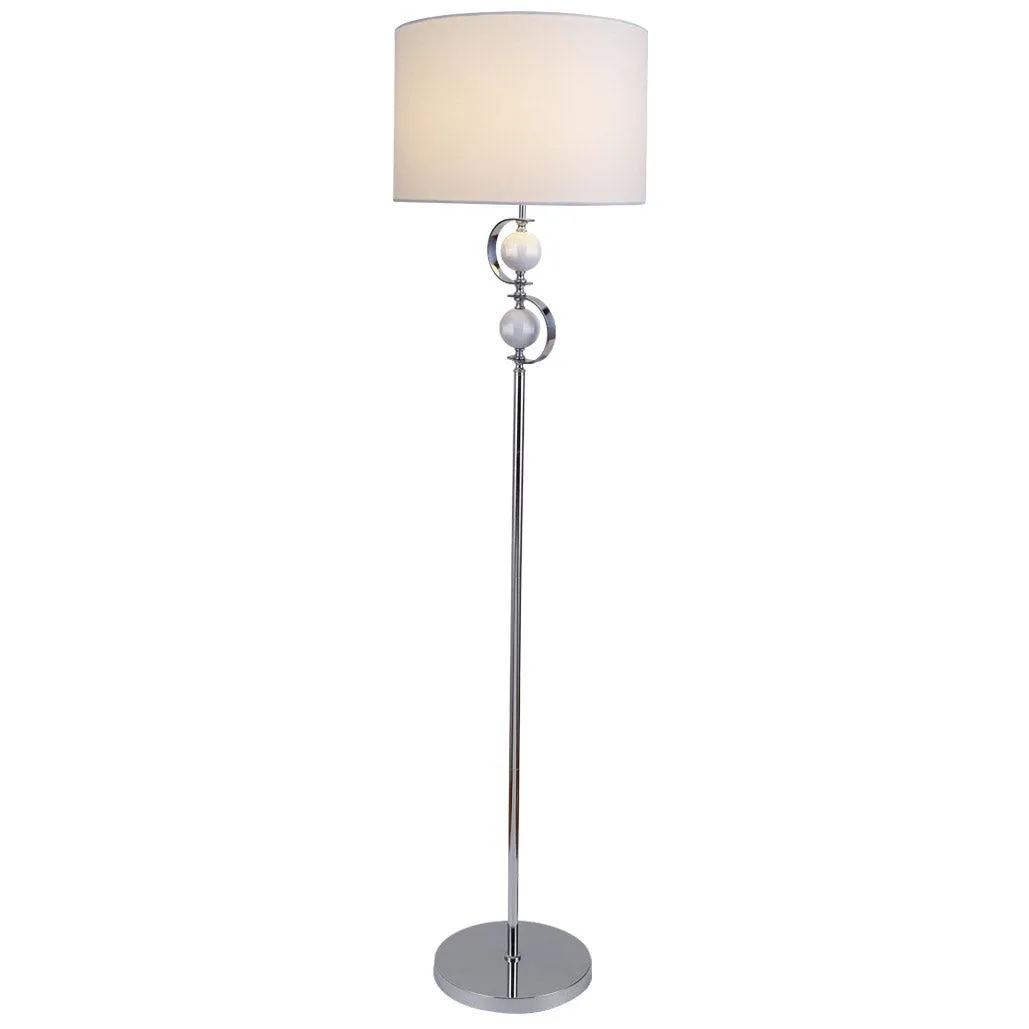 Lucy Chic Metal Floor Lamp - Navy Blue or White Linen Shade, 1600mm High, PL0159