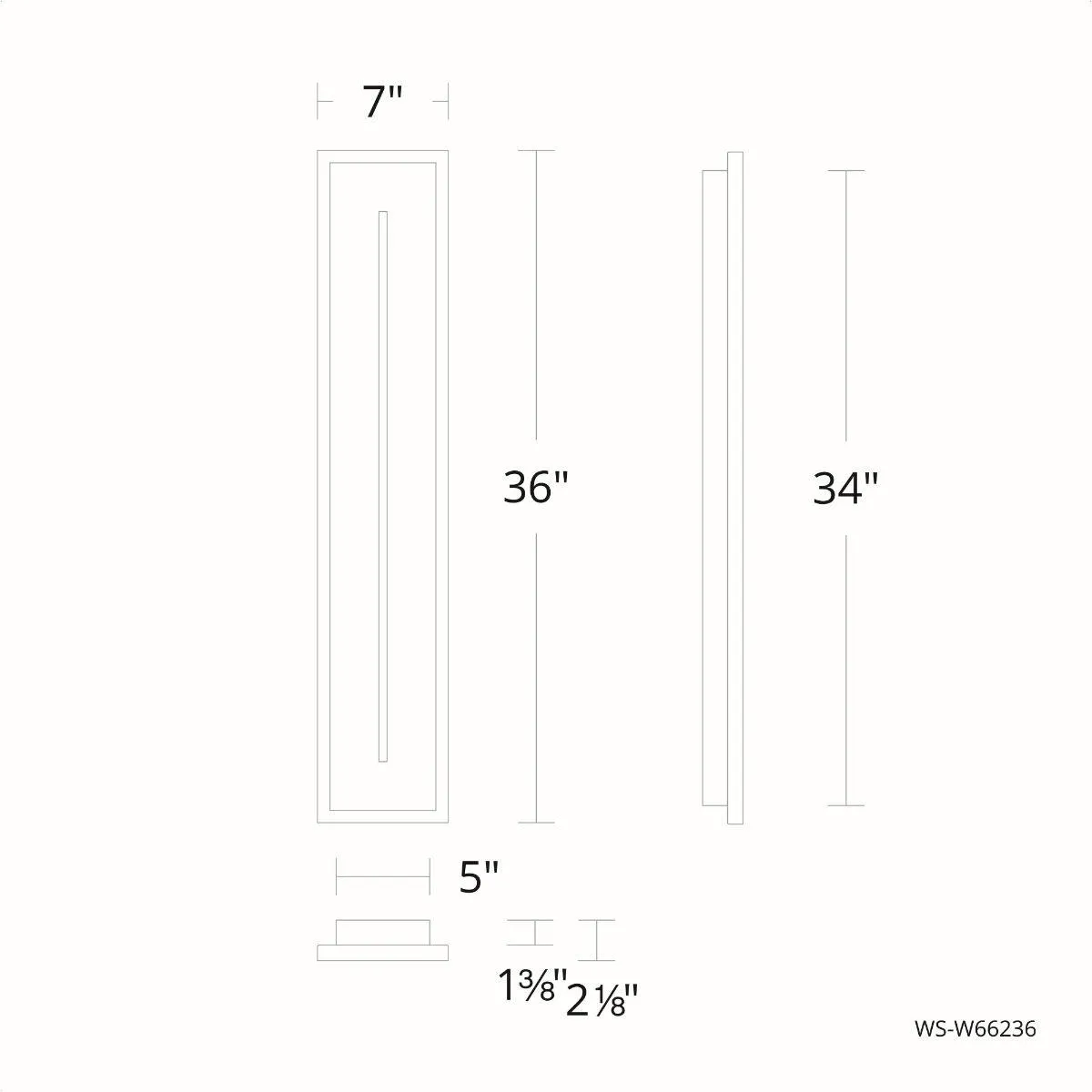 Midnight 36 In. LED Outdoor Wall Sconce 4000K Black Finish