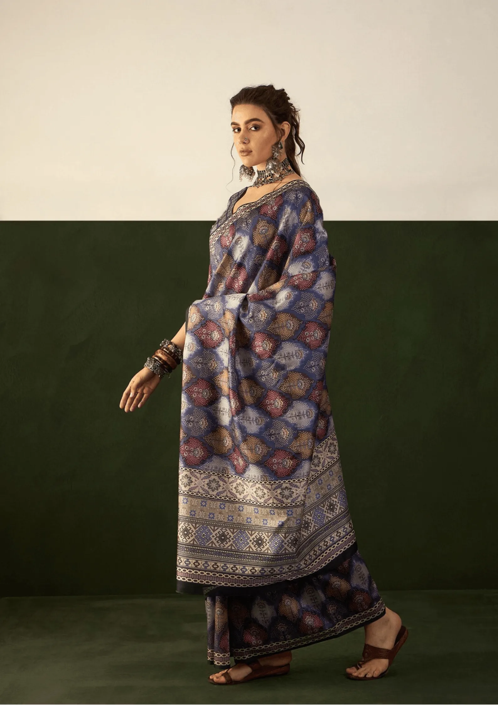 Multicolor Designer Bhagalpuri Silk Saree