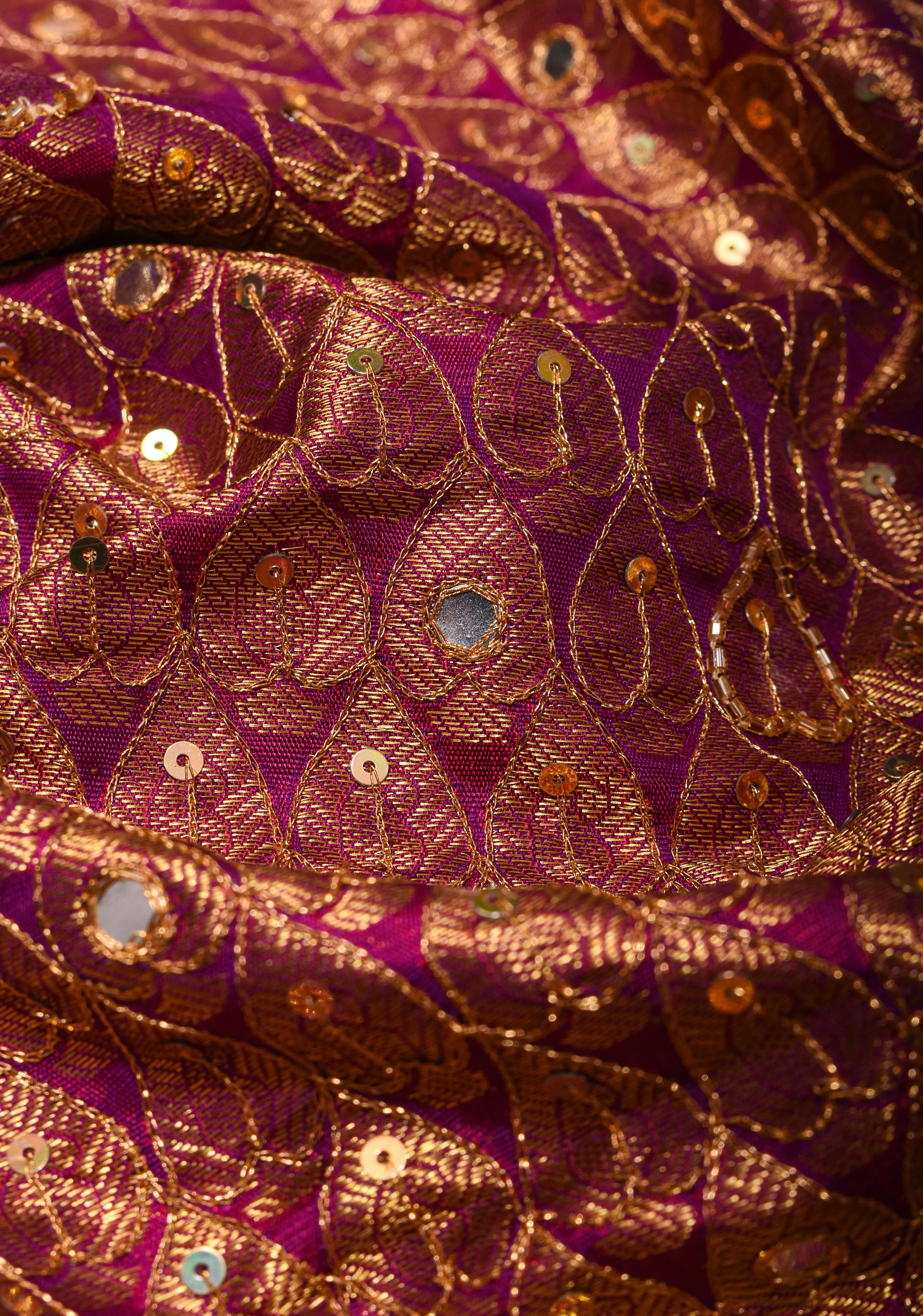 Orange Pure Silk Kanjivaram Saree with Sequins Cutdana Mirror Work on Borders and Pallu | SILK MARK CERTIFIED