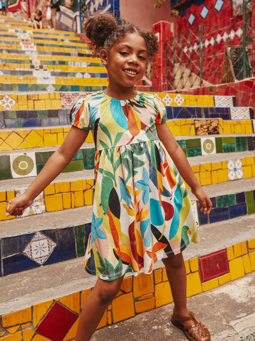 Parakeet Tropicalia Puff Sleeve Dress