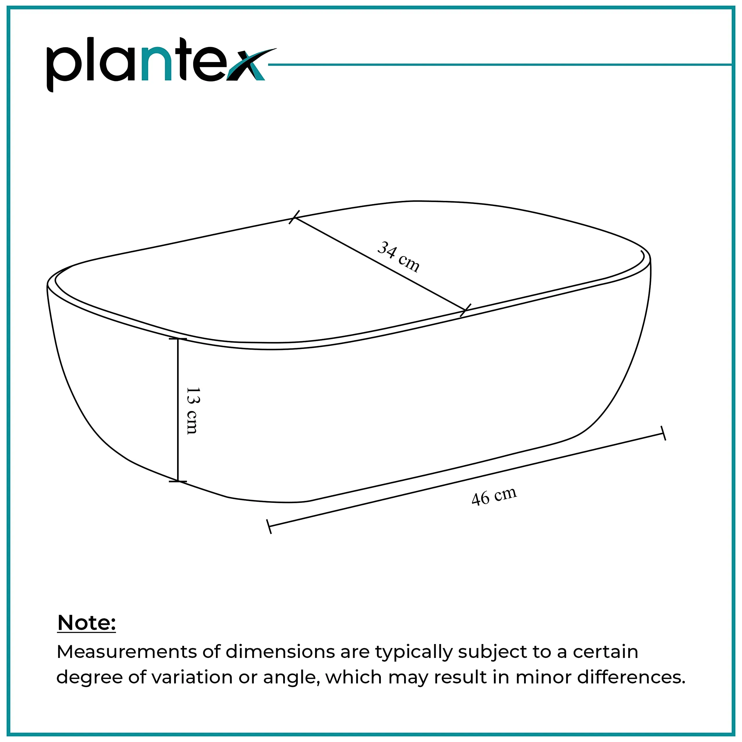 Plantex Platinium Tabletop Ceramic Rectangular Wash Basin/Countertop Bathroom Sink (WIS-035, 18 x 13 x 5.5 Inch)