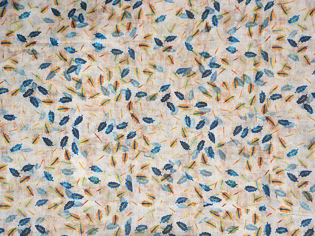 Precut of 1 Meter of Multicolor Floral Cotton Rayon Fabric