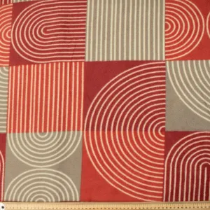 Red & Latte Japanese Style Checks Printed Polar Fleece DSN #66