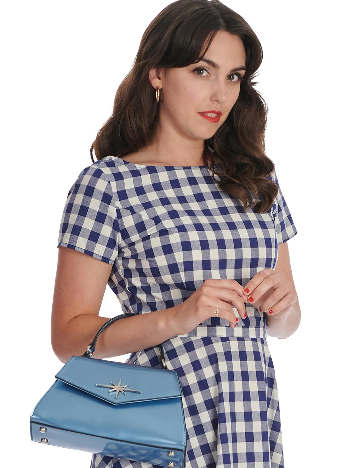 Rockabilly 1950s Vintage Style Blue Star Handbag