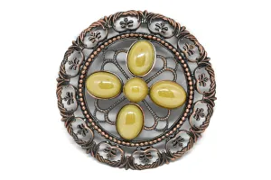 Round Floral Buckle 4.38" - 1 Piece