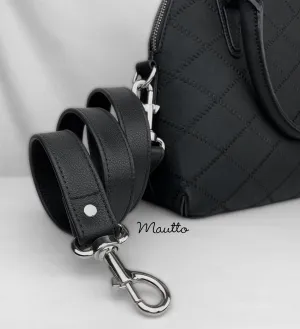 Short Crossbody Leather Strap - 40 inch Length, 1 inch (25mm) Wide - Choose Silver-tone or Black Connector Style - Modern Colors Collection