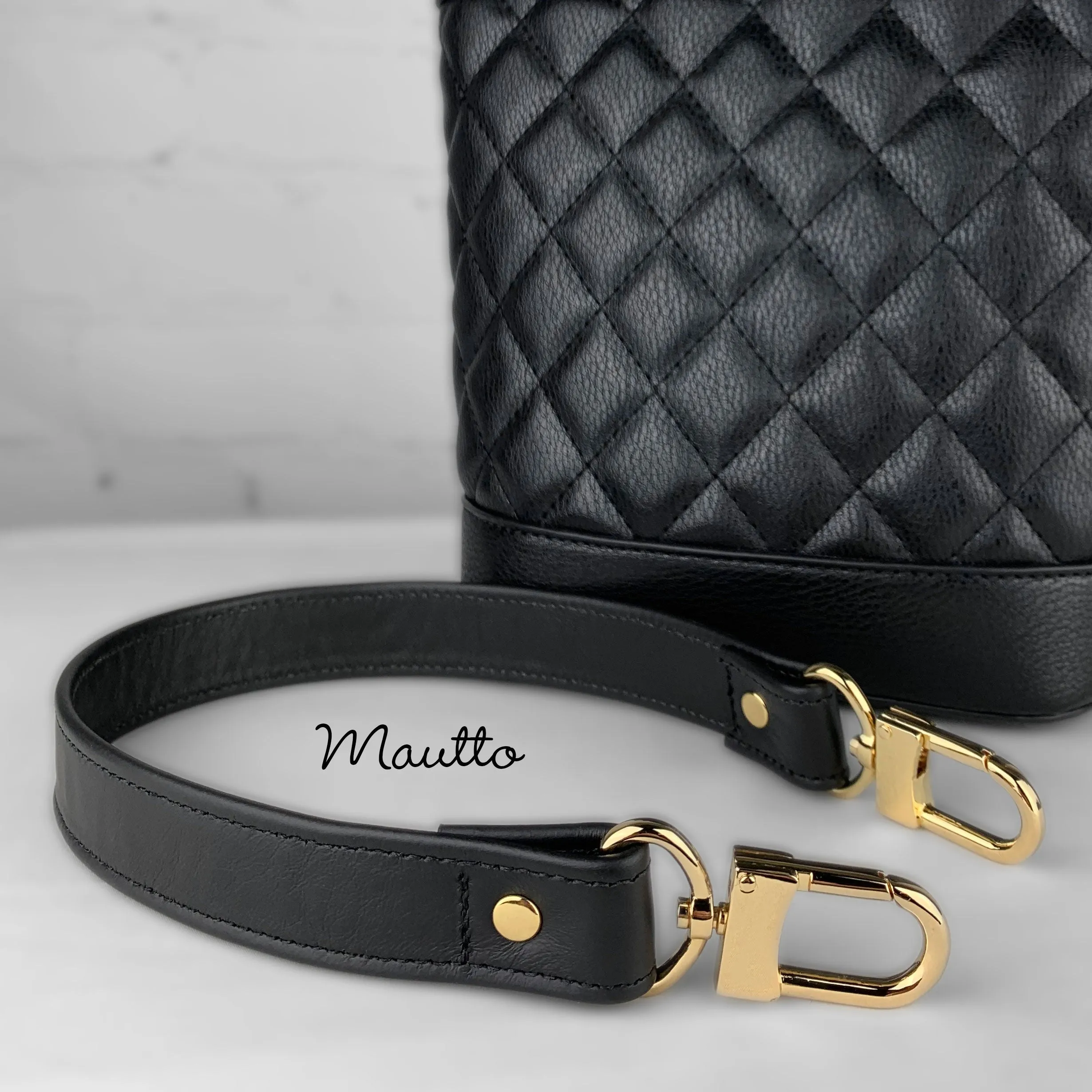 Short Shoulder Leather Strap - 20 inch Length, 1 inch (25mm) Wide - Choose Gold-tone Connector Style - Modern Colors Collection