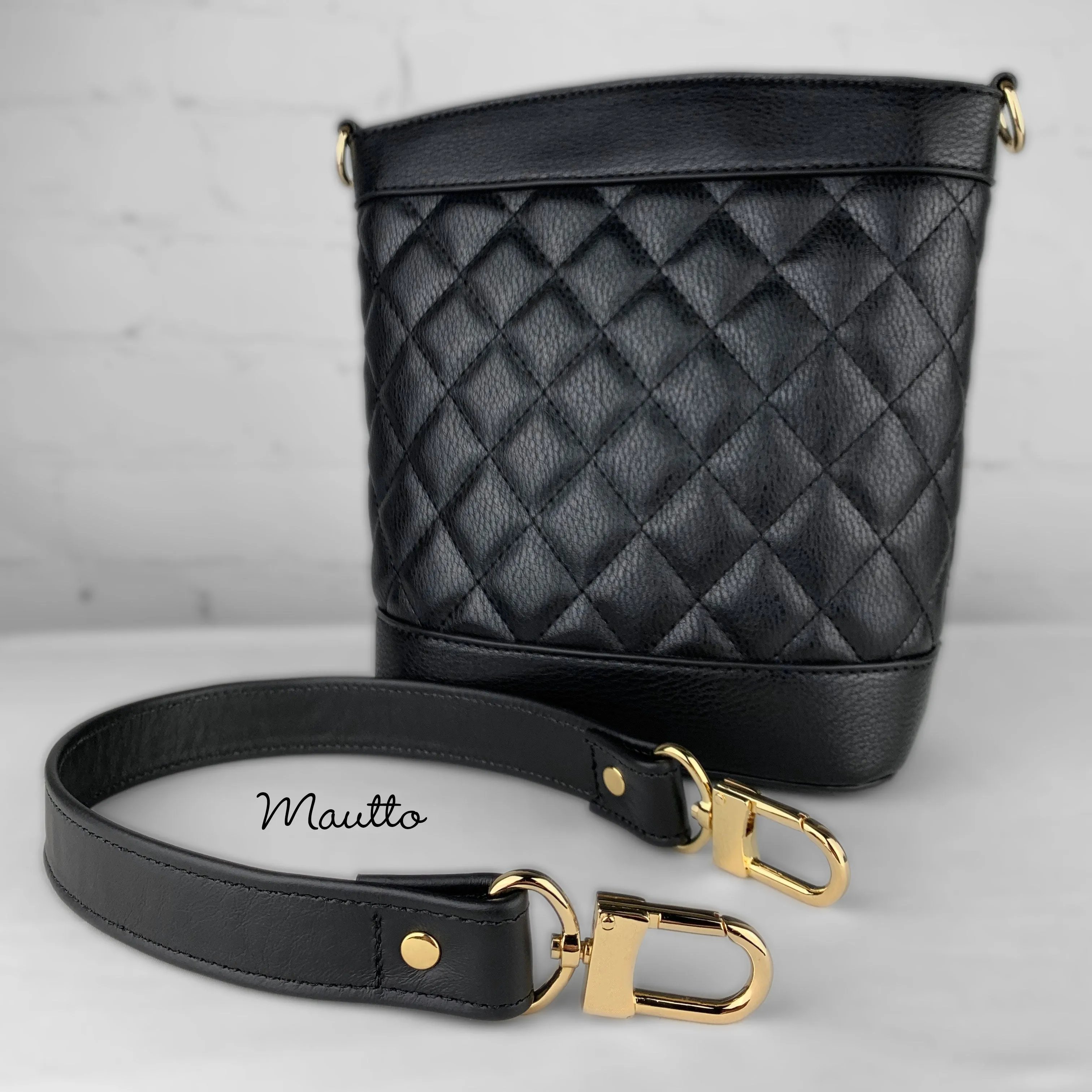 Short Shoulder Leather Strap - 20 inch Length, 1 inch (25mm) Wide - Choose Gold-tone Connector Style - Modern Colors Collection