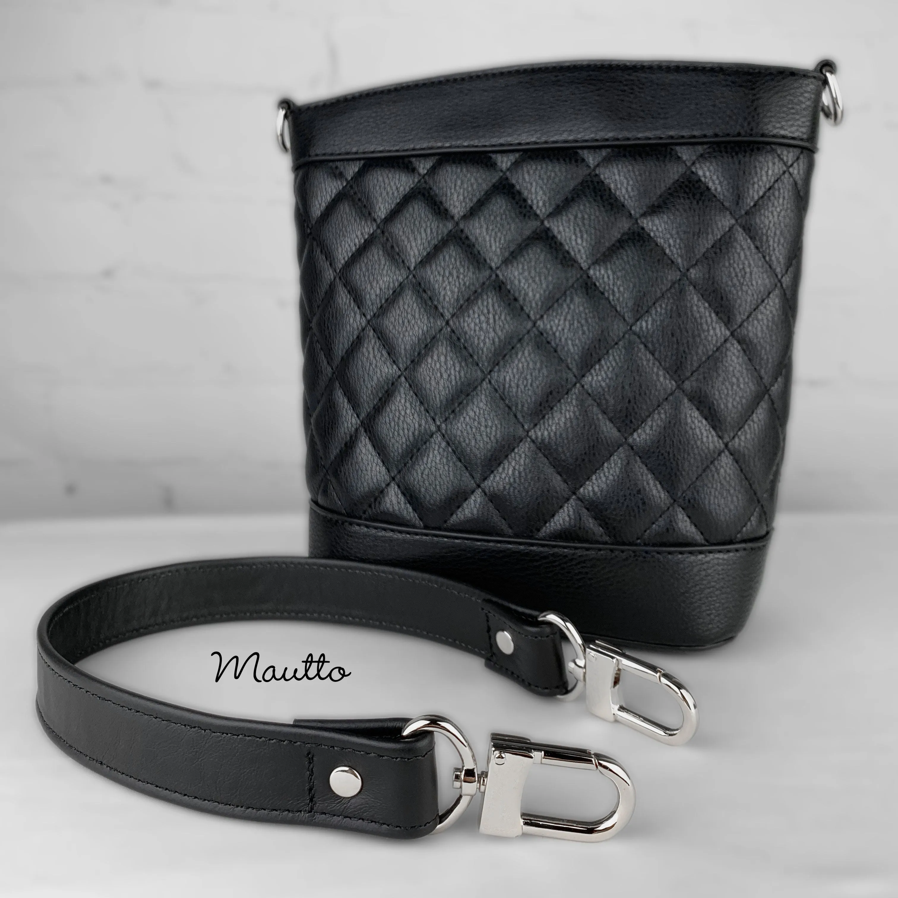 Short Shoulder Leather Strap - 20 inch Length, 1 inch (25mm) Wide - Choose Silver-tone Connector Style - Modern Colors Collection