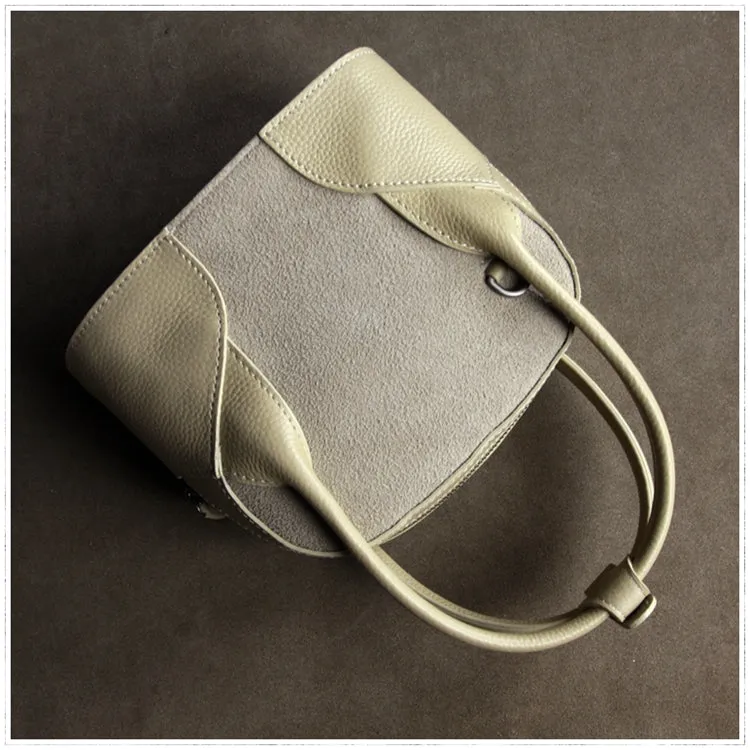 Small Womens Dark Gray Leather Handbag Purse Leather Classic Gray Shoulder Bag Handbag Purse for Ladies