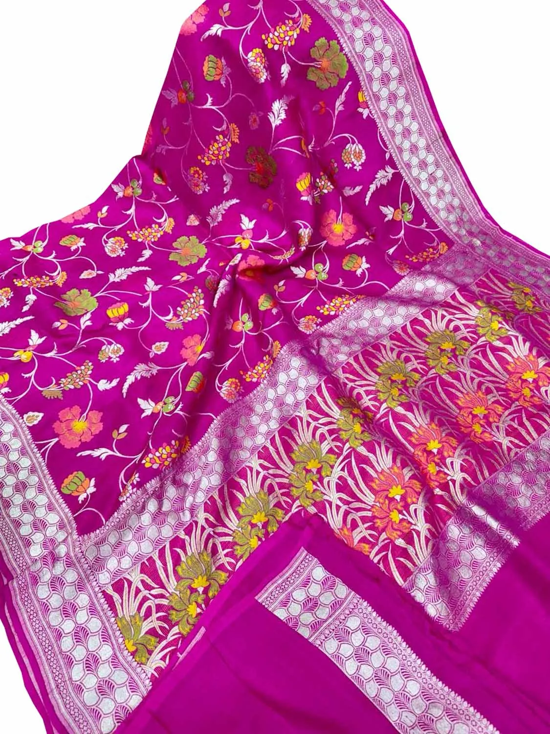 Stunning Pink Banarasi Tussar Georgette Saree
