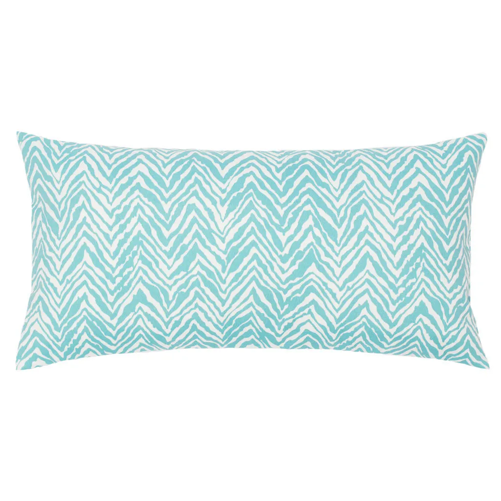 The Turquoise Zebra Chevron Throw Pillow