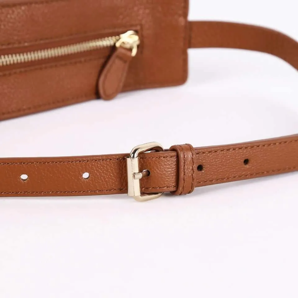 TROW Banana - Brown Leather Large Slouchy Banana Bag | Curved Crossbody Bag