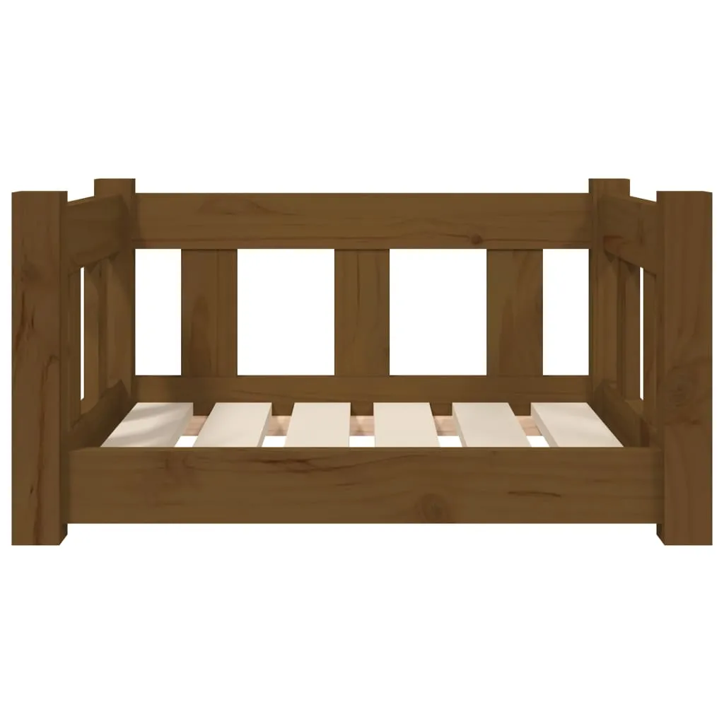 vidaXL Dog Bed Honey Brown 55.5x45.5x28 cm Solid Wood Pine
