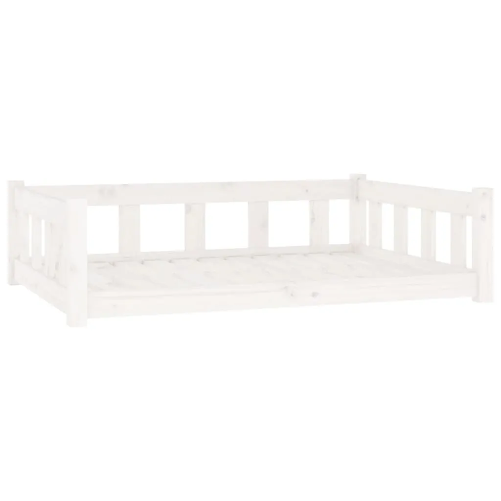 vidaXL Dog Bed White 105.5x75.5x28 cm Solid Wood Pine
