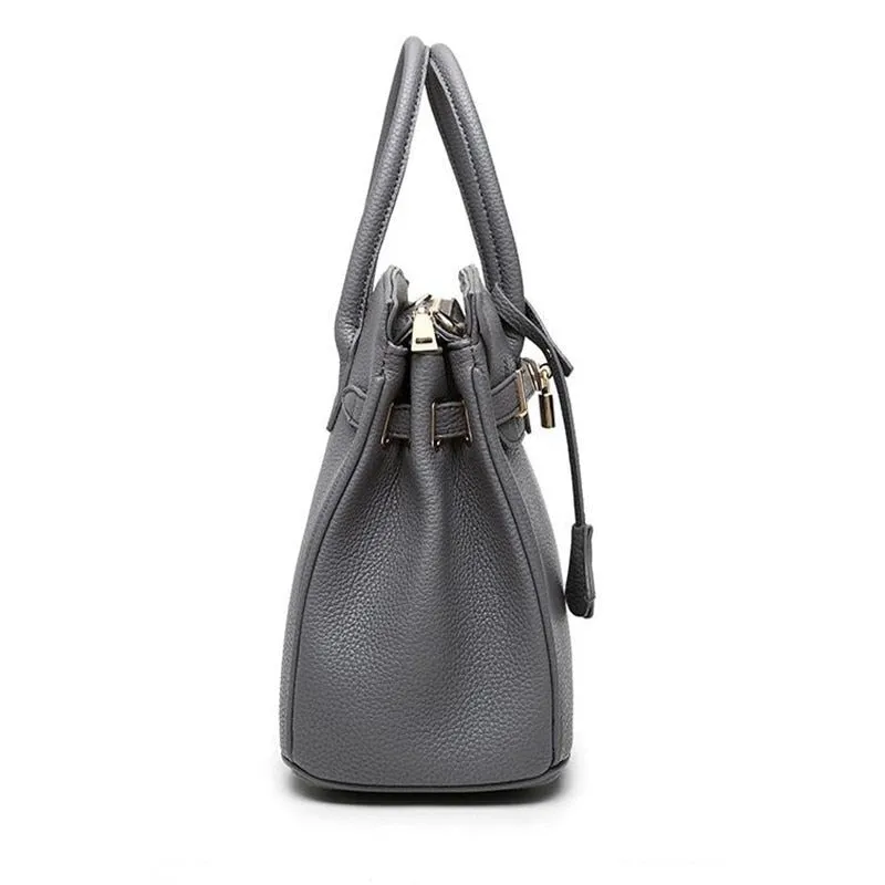 Women Large-capacity Handbag Shoulder Bags PU Litchi Pattern Platinum Bag Zipper Diagonal Crossbody Bag