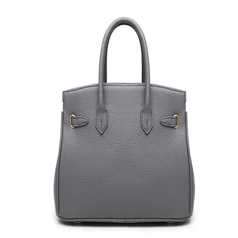 Women Large-capacity Handbag Shoulder Bags PU Litchi Pattern Platinum Bag Zipper Diagonal Crossbody Bag