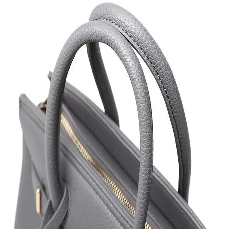 Women Large-capacity Handbag Shoulder Bags PU Litchi Pattern Platinum Bag Zipper Diagonal Crossbody Bag