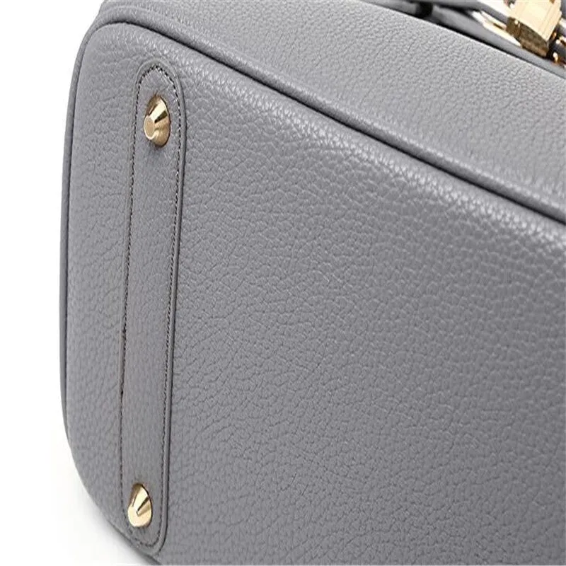Women Large-capacity Handbag Shoulder Bags PU Litchi Pattern Platinum Bag Zipper Diagonal Crossbody Bag
