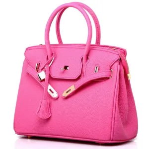 Women Large-capacity Handbag Shoulder Bags PU Litchi Pattern Platinum Bag Zipper Diagonal Crossbody Bag